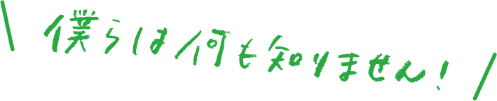 僕らは何も知りません！